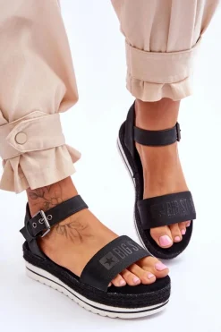 Online Big Star Shoes Damskie Wygodne Sandały Na Platformie Big Star LL274870 Czarne Czarny