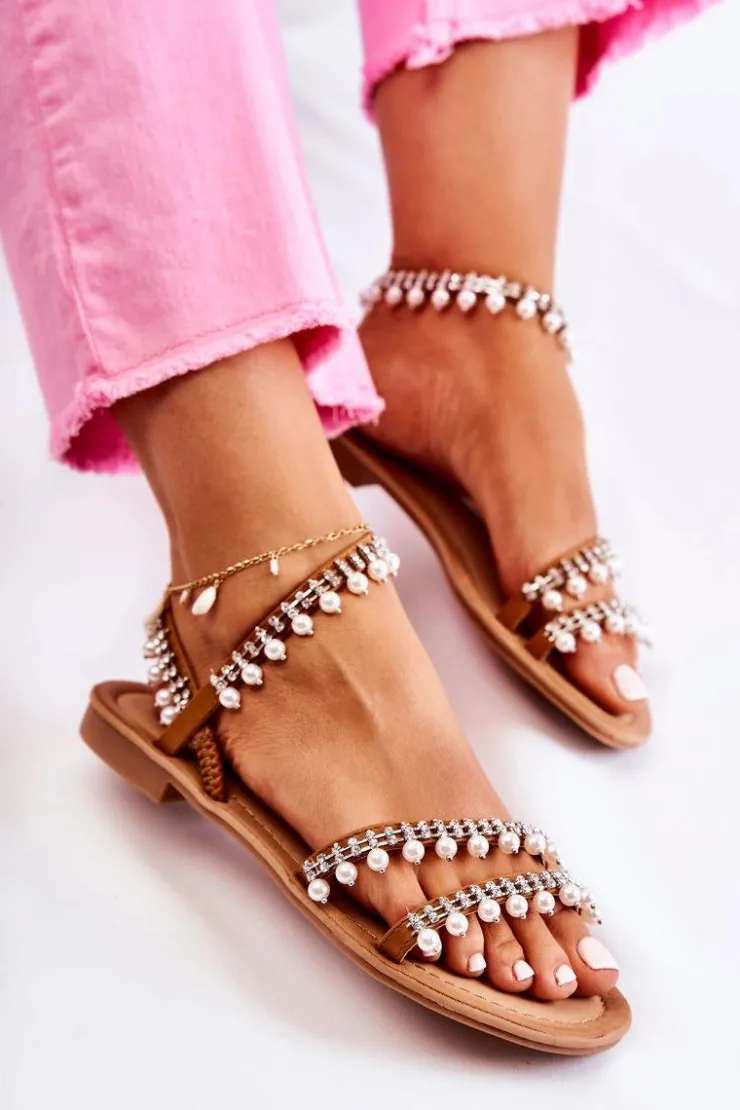 New Boto Damskie Wygodne Sandały Z Ozdobami Brązowe Nell