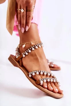 New Boto Damskie Wygodne Sandały Z Ozdobami Brązowe Nell