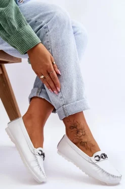 Buty damskie Vinceza Damskie Wygodne Skórzane Mokasyny Białe Miguel