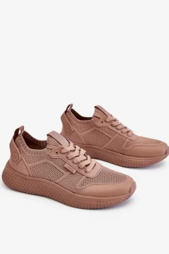 Discount Big Star Shoes Damskie Wygodne Sneakersy Memory Foam System Big Star LL274416 Jasnobrązowe