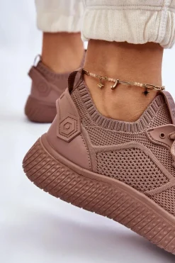 Discount Big Star Shoes Damskie Wygodne Sneakersy Memory Foam System Big Star LL274416 Jasnobrązowe