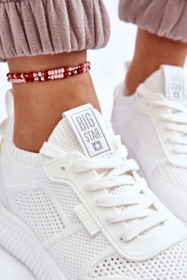 Hot Big Star Shoes Damskie Wygodne Sneakersy Memory Foam System Big Star LL274415 Białe