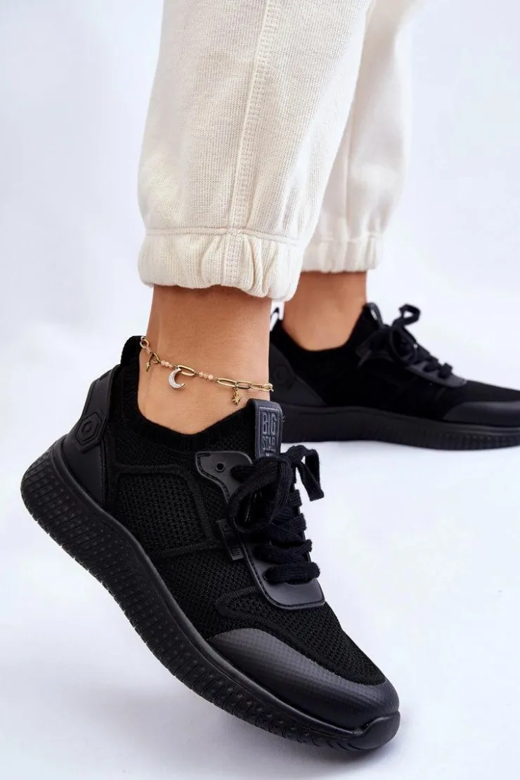 Damskie Big Star Shoes Damskie Wygodne Sneakersy Memory Foam System Big Star LL274414 Czarne