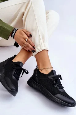 Damskie Big Star Shoes Damskie Wygodne Sneakersy Memory Foam System Big Star LL274414 Czarne