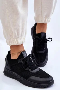 Damskie Big Star Shoes Damskie Wygodne Sneakersy Memory Foam System Big Star LL274414 Czarne