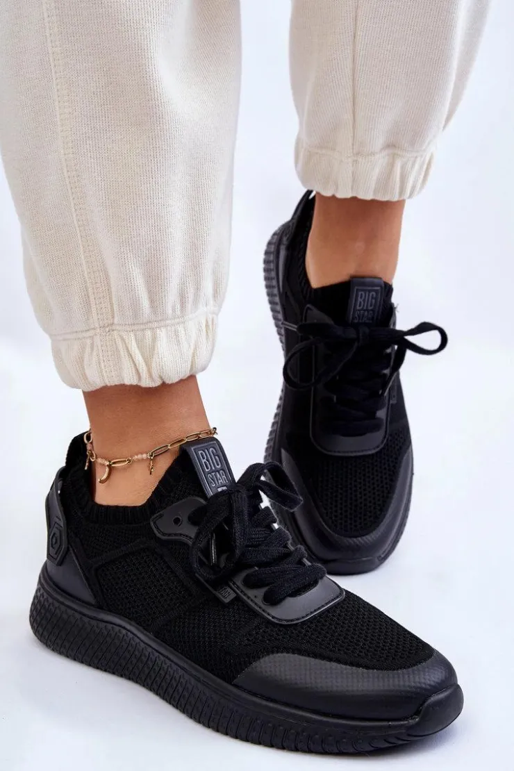 Damskie Big Star Shoes Damskie Wygodne Sneakersy Memory Foam System Big Star LL274414 Czarne