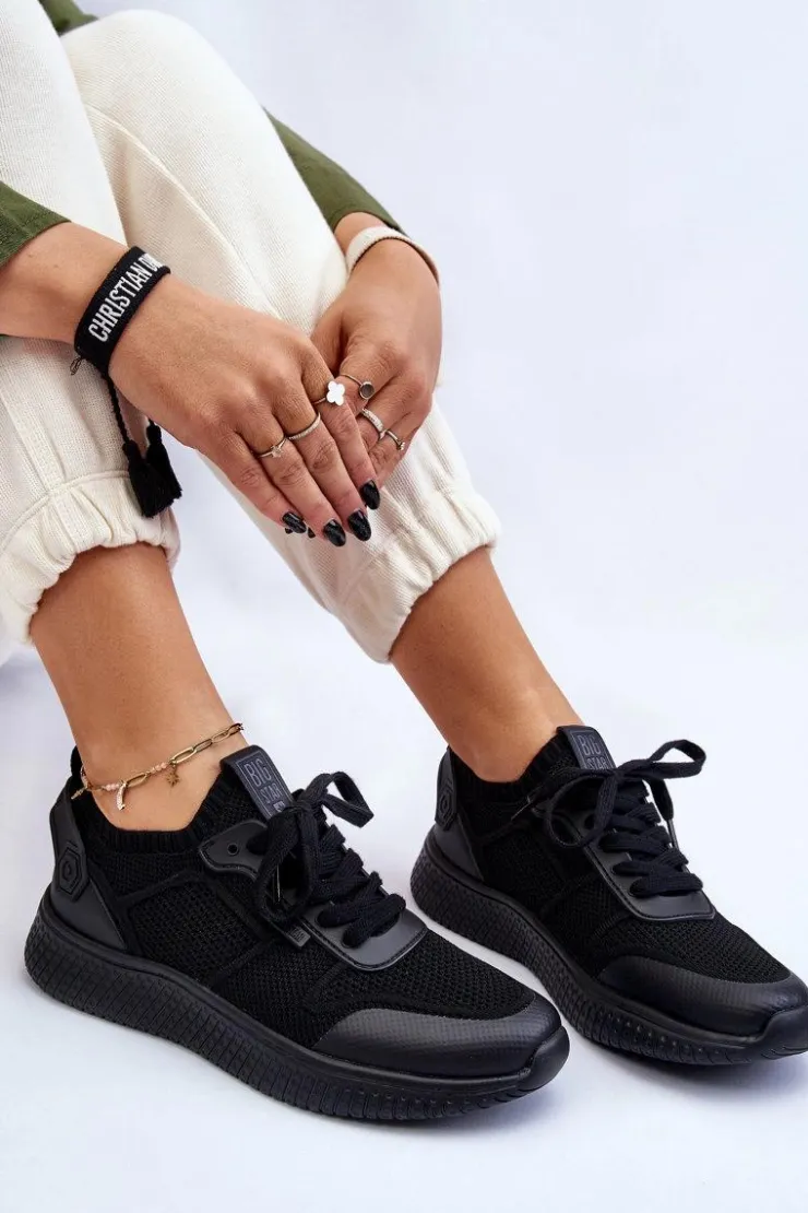 Damskie Big Star Shoes Damskie Wygodne Sneakersy Memory Foam System Big Star LL274414 Czarne