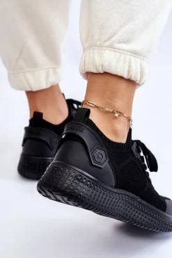 Damskie Big Star Shoes Damskie Wygodne Sneakersy Memory Foam System Big Star LL274414 Czarne