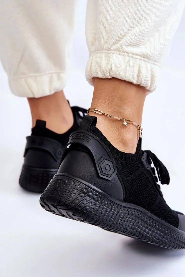 Damskie Big Star Shoes Damskie Wygodne Sneakersy Memory Foam System Big Star LL274414 Czarne
