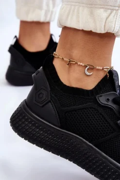 Damskie Big Star Shoes Damskie Wygodne Sneakersy Memory Foam System Big Star LL274414 Czarne