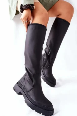 Discount Damskie buty S.Barski Damskie Wysokie Kozaki Czarne Whats Going On