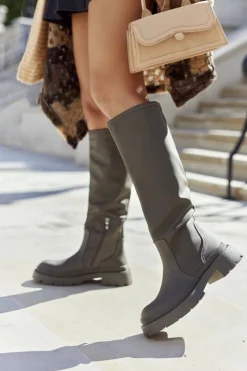 Damskie Damskie buty S.Barski Damskie Wysokie Kozaki Khaki Whats Going On