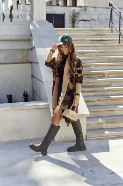 Damskie Damskie buty S.Barski Damskie Wysokie Kozaki Khaki Whats Going On