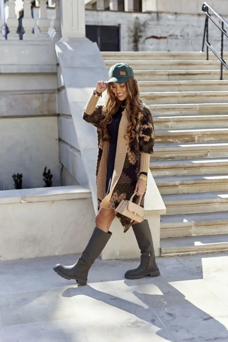 Damskie Damskie buty S.Barski Damskie Wysokie Kozaki Khaki Whats Going On