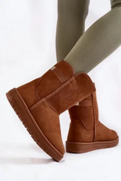 Damskie Big Star Shoes Damskie Wysokie Śniegowce Big Star KK274616 Brązowe