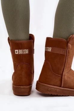 Damskie Big Star Shoes Damskie Wysokie Śniegowce Big Star KK274616 Brązowe