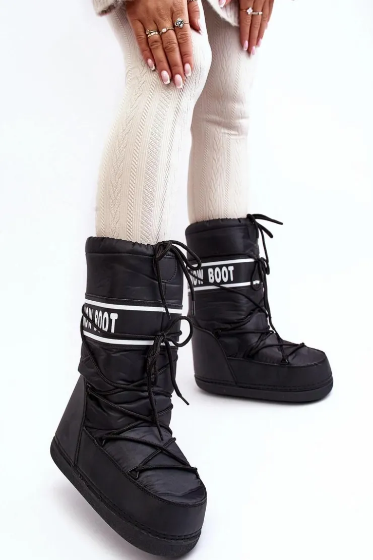 Damskie Boto Damskie Wysokie Śniegowce Czarne Venila