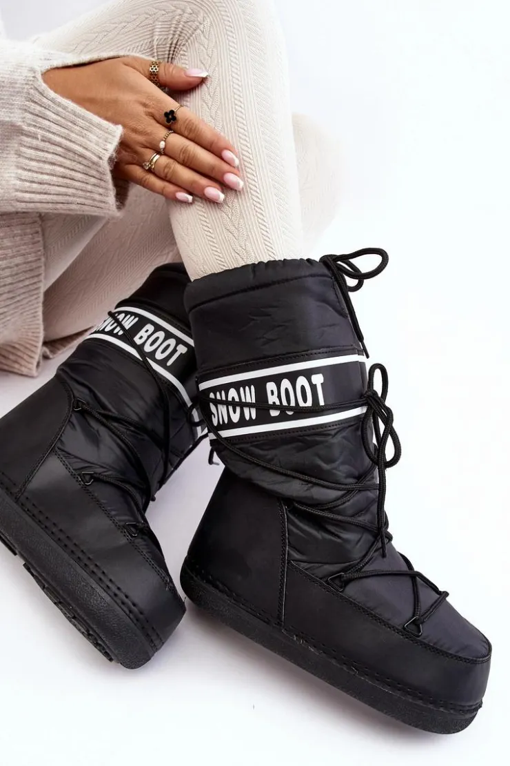 Damskie Boto Damskie Wysokie Śniegowce Czarne Venila