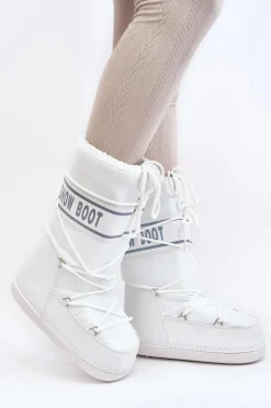 Damskie Boto Damskie Wysokie Śniegowce Białe Venila