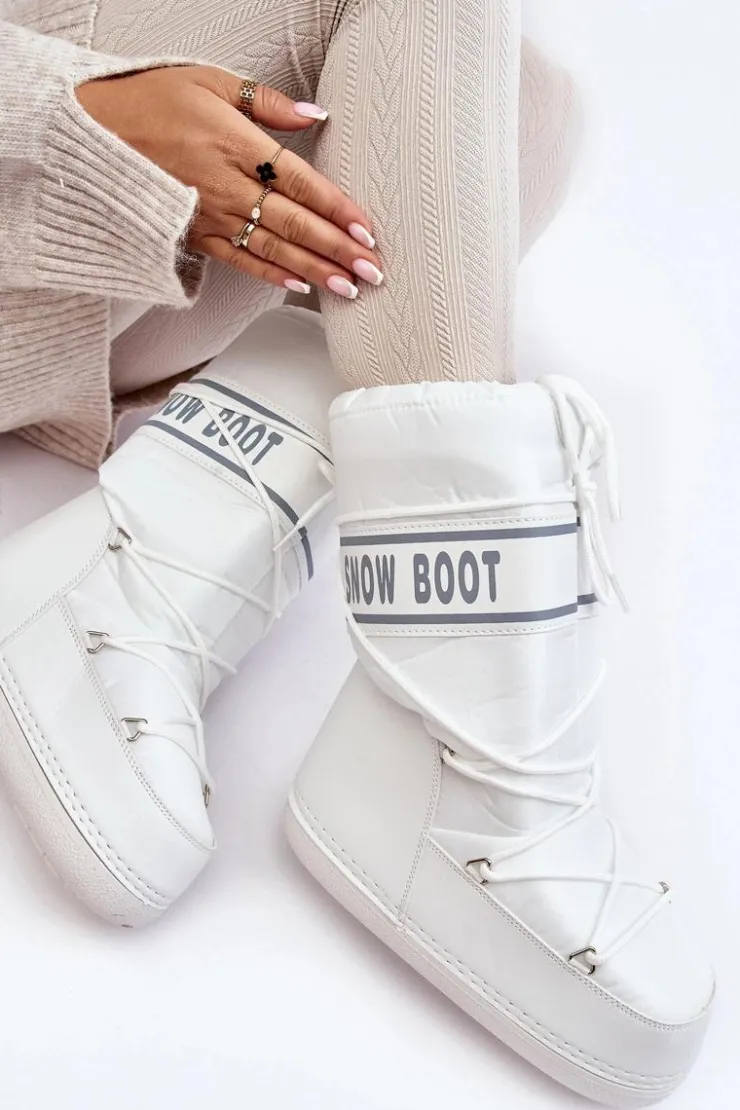 Damskie Boto Damskie Wysokie Śniegowce Białe Venila