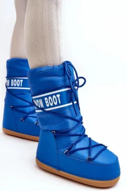 Outlet Boto Damskie Wysokie Śniegowce Niebieskie Venila