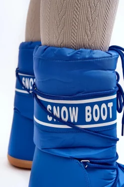 Outlet Boto Damskie Wysokie Śniegowce Niebieskie Venila