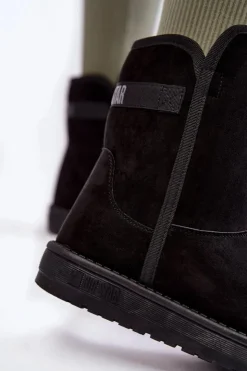 Best Big Star Shoes Damskie Wysokie Śniegowce Big Star KK274618 Czarne Czarny