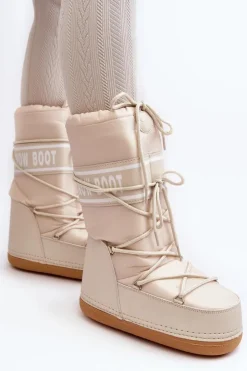 Discount Boto Damskie Wysokie Śniegowce Beżowe Venila Beżowy