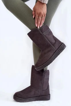 Big Star Shoes Śniegowce Damskie*Damskie Wysokie Śniegowce Big Star KK274619 Szare