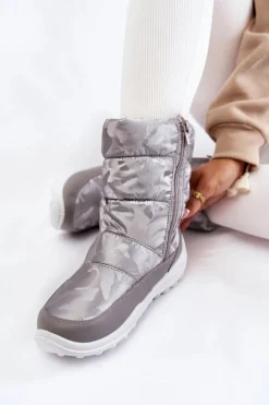 Big Star Shoes Śniegowce Damskie*Damskie Wysokie Śniegowce Big Star KK274600 Szare Szary