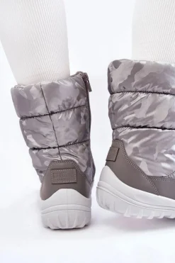 Big Star Shoes Śniegowce Damskie*Damskie Wysokie Śniegowce Big Star KK274600 Szare Szary