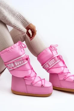 Boto Śniegowce Damskie*Damskie Wysokie Śniegowce Różowe Venila