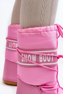 Boto Śniegowce Damskie*Damskie Wysokie Śniegowce Różowe Venila