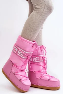 Boto Śniegowce Damskie*Damskie Wysokie Śniegowce Różowe Venila