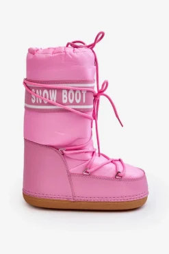 Boto Śniegowce Damskie*Damskie Wysokie Śniegowce Różowe Venila