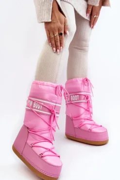 Boto Śniegowce Damskie*Damskie Wysokie Śniegowce Różowe Venila