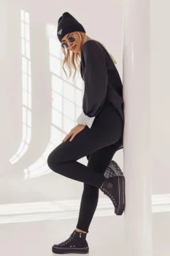 Damskie Big Star Shoes Damskie Wysokie Ocieplane Trampki Big Star KK274173 Czarne