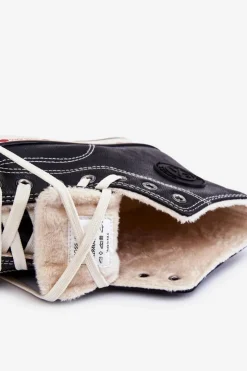 Damskie Cross Jeans Damskie Wysokie Ocieplane Trampki KK2R4042C Czarne