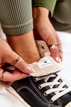 Damskie Cross Jeans Damskie Wysokie Ocieplane Trampki KK2R4042C Czarne