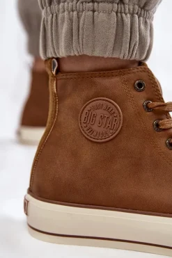 Big Star Shoes Trampki Ocieplane|Trampki Damskie Big Star*Damskie Wysokie Ocieplane Trampki Big Star KK274171 Brązowe