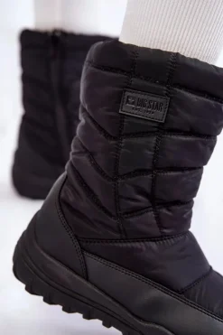 Damskie Big Star Shoes Damskie Wysokie Ocieplane Śniegowce Big Star KK274599 Czarne