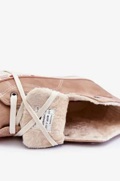 Cross Jeans Trampki Damskie Cross Jeans|Trampki Ocieplane*Damskie Wysokie Ocieplane Trampki KK2R4045C Beżowe