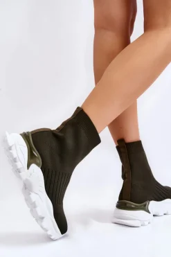 Boto Sneakersy Damskie*Damskie Wysokie Skarpetkowe Buty Sportowe Zielone Jovie