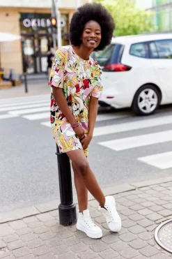 Best Boto Damskie Wysokie Tenisówki Na Platformie Białe Manhattan