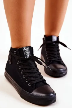 Big Star Shoes Trampki Damskie Big Star|Trampki Damskie Wysokie*Damskie Wysokie Trampki Big Star FF274A170 Czarne