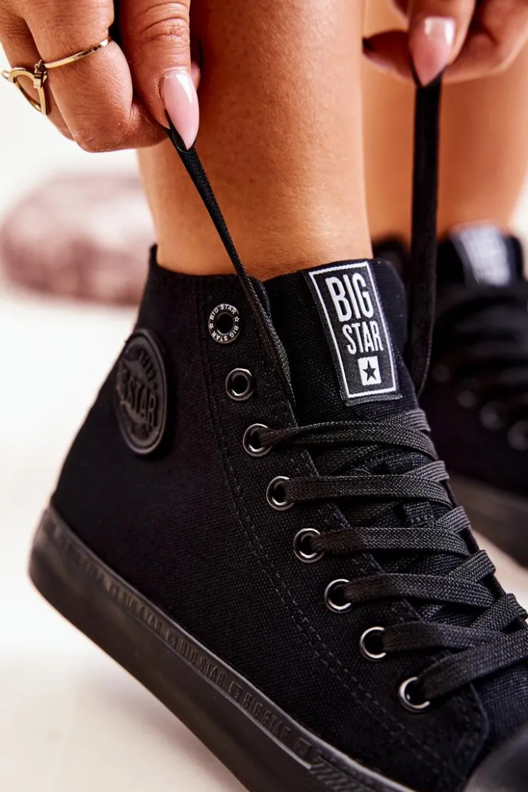 Big Star Shoes Trampki Damskie Big Star|Trampki Damskie Wysokie*Damskie Wysokie Trampki Big Star FF274A170 Czarne