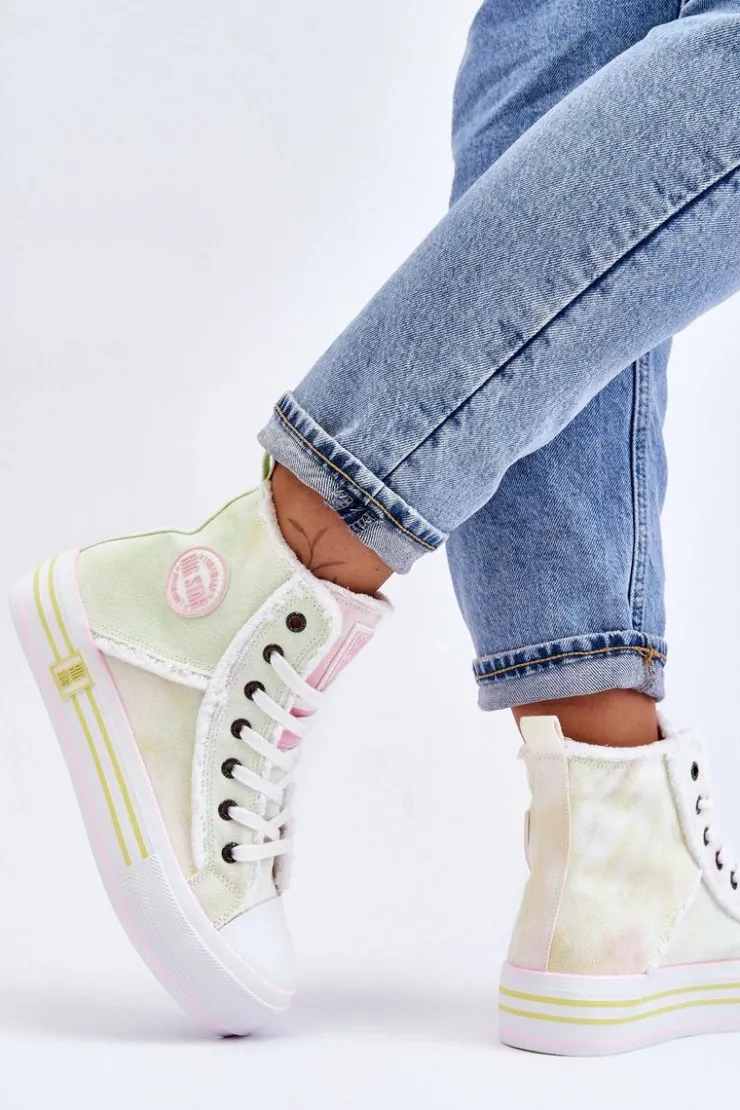 Sale Big Star Shoes Damskie Wysokie Trampki Big Star LL274177 Multikolor