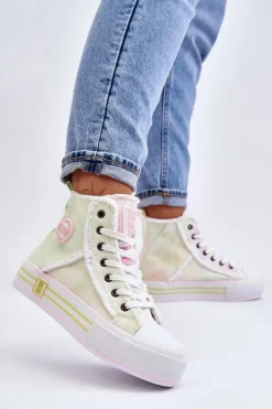 Sale Big Star Shoes Damskie Wysokie Trampki Big Star LL274177 Multikolor