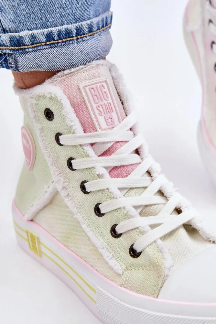 Sale Big Star Shoes Damskie Wysokie Trampki Big Star LL274177 Multikolor